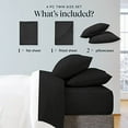 thumbnail image 4 of Luxclub Cooling 4 piece Microfiber Bed Sheets & Pillowcases, Twin - Black, High Thread Count 1800 Series, Extra Deep Pocket Wrinkle Free Breathable Sheet Sets, 4 of 7