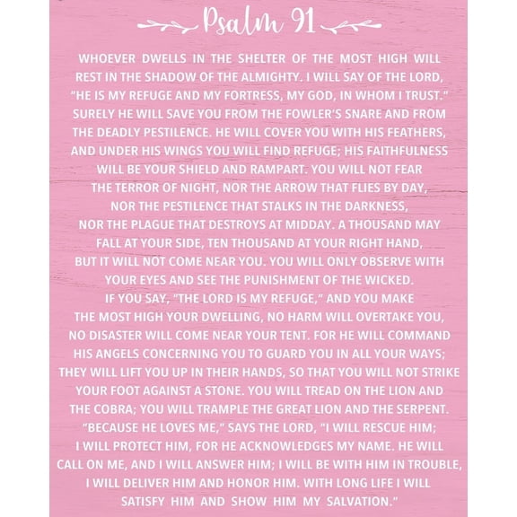 Motivational Psalm 91 Wall Art Decor, Christian Bible Verse Wall Art Religious Home Decor Rustic for Bedroom Office Living Room poster