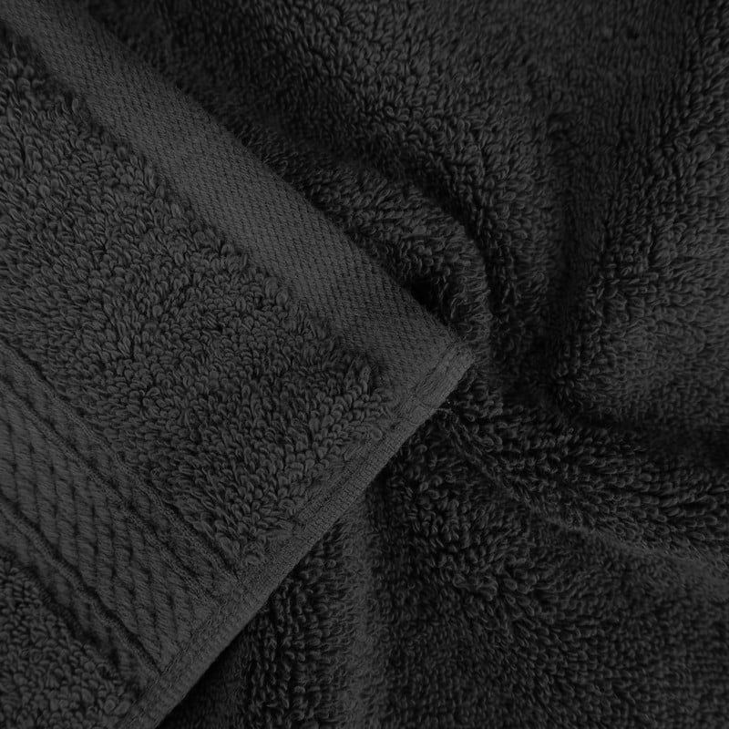 Superior 800 GSM Egyptian Cotton Heavyweight Bath Towel Set of 4, Black