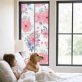 thumbnail image 2 of Pink Watercolor Floral Window Privacy Film, Spring Flower Abstract Art Static Cling UV Sun Blocking Heat Control Window Tint Day and Night, Non-Adhesive One Way Windows Privacy Cover 29.5''x78.7'', 2 of 7