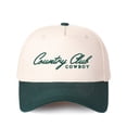 thumbnail image 2 of Country Club Cowboy Embroidered Patchwork Trucker Cap | Adjustable Unisex Snapback, Fusion Style Essential, 2 of 11