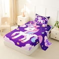 thumbnail image 2 of Erosebridal Kawaii Unicorn Kids Twin Sheet Sets,Cute Bowknot Kawaii Stars Rainbow Bedding For Girls 3-Piece, 2 of 6
