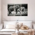 thumbnail image 2 of Elephant Stock Grazing Kenyan Elephants Wall Art - Horizontal Multi Panel Canvas - Living Room Wall Decor - Animal Multi Panel - Black And Gray Decor - 45" x 28", 2 of 4