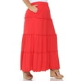 thumbnail image 2 of White Mark Women’s Plus Size Soft Tiered Maxi Skirt, 2 of 6