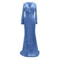 thumbnail image 6 of DondPO Sequin Dress for Women,Long Sleeve Dress Fishtail Evening Dresses Embroidered Wedding Bridesmaid Evening Bandage Prom Ball Gowns Plus Size Dresses,Maxi Dress Blue Dress L, 6 of 6