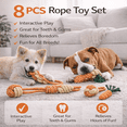 thumbnail image 4 of MGEZCOO Dog Toys for Aggressive Chewers Pack of 8 | Eco-Friendly Puppy Toys, Knotted Cotton Rope for Dental Health & Interactive Play, 4 of 7