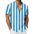 thumbnail image 7 of CQONEPT Striped Button Down Shirts for Mens Casual Short Sleeve Shirt Summer Beach Vacation Tops for Mens Light Blue S, 7 of 7