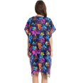 thumbnail image 2 of Beach Vacation Clothes Kimono Cardigan Loose Swimsuit Cover Up for Women Vibrant Neon Floral M, 2 of 6