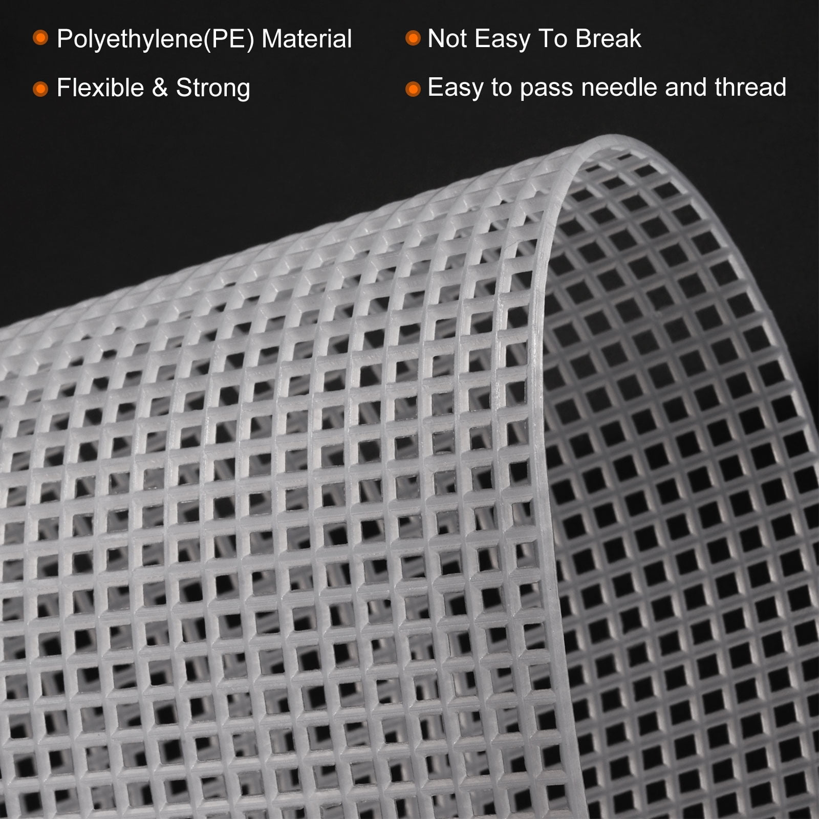 Plastic Mesh Canvas Sheets Blank Canvas White for Embroidery Needlepoint, Knit Crochet Yarn Crafting, 11.81"x11.81"