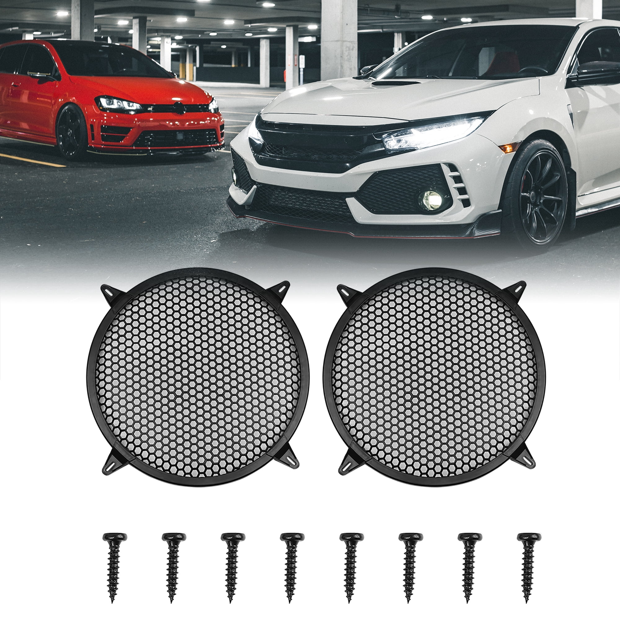 Unique Bargains 2pcs Car Speaker Cover Woofer Subwoofer Grill 12"