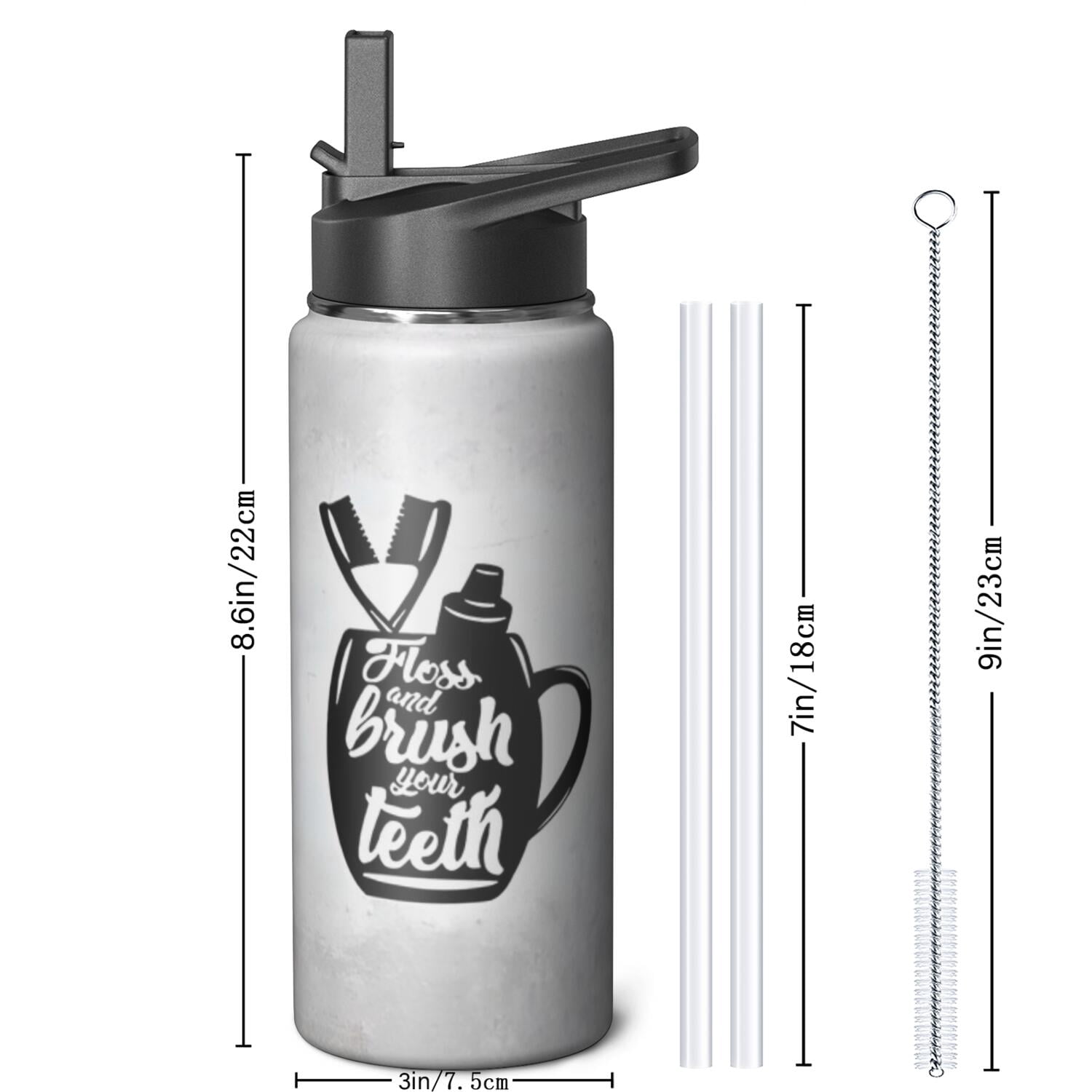 18oz Triple Layer Insulated Holiday gifts Themed Water Bottle with Straw, Stainless Steel Metal Bottle, Leak Proof Lids for Travel, Sports, Gym Unisex