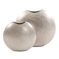thumbnail image 3 of 14' Hammered Silver Disc Shape Decorative Vase, 3 of 5