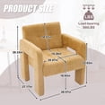 thumbnail image 6 of Homefun Modern Armchair Minimalist Nordic Padded Upholstered Accent Chair Living Room Bedroom Office Seating,Yellow, 6 of 7