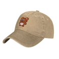 thumbnail image 2 of ZICANCN Adjustable Baseball Cap Women, Teddy Bear Brown Hats for Men Adult Washed Cotton Denim Baseball Caps Fashion, Natural, 2 of 8