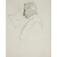 thumbnail image 2 of Ivan Ivanec 20x24 Black Ornate Framed Double Matted Museum Art Print Titled: Sketch of the Character Reading a Man (1915-1917), 2 of 5