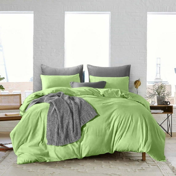 600 Thread Count Duvet Cover Set 3 Piece with Zipper - 100% Egyptian Cotton Comforters & Quilts Protectors and Pillowcases - Soft & Breatheable Blanket Covers - Sage Solid, King.