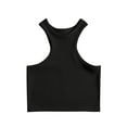 thumbnail image 3 of Sakmal Tank Tops for Women Plus Size Crew Neck Black Ribbed Slim Sexy Sleeveless Shirts Casual, 3 of 3