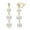 M, variant on Yoursfs Pearl Clip on Earrings for Women Platinum Plated Double White Pearl Dangle Earring Non Pierced Ears