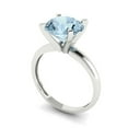 thumbnail image 2 of 2.5 ctw Solitaire Anniversary Ring for Women | Round Cut Natural Swiss Blue Topaz | Hyperallergenic Solid 14K White Gold, 2 of 5