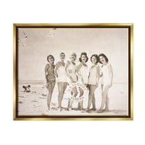 Stupell Industries Seashore Sirens Vintage Photography Coastal Photography Gold Floater Framed Art Print Wall Art