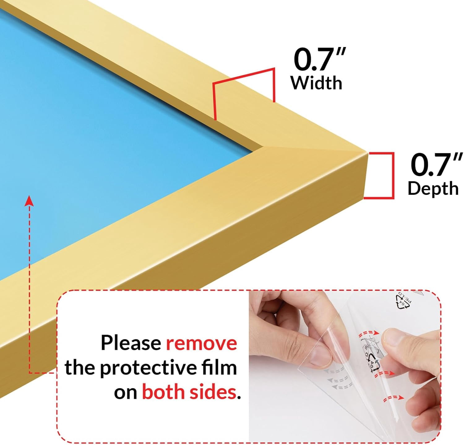 24x30 Picture Frame for Wall Display, 24x30 Gold Picture Frame with HD Plexiglas, 24 x 30 Poster Frame 1 Pack, Display Frame for Vertical or Horizontal, Classic Collection