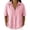 *Pink, variant on VBVC Women's Cotton-Linen Half-Zip Collared Shirt,Ladies Short Sleeve Pocketed Casual Blouse,Loose Fit Lightweight Summer Top for Women,Black,S-2XL