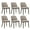 Camel, variant on Modern Upholstered Dining Chairs Set of 6 — Fabric Padded Side Chairs with Solid Wood Legs, Ideal for Kitchens and Dining Rooms,Blue