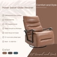 thumbnail image 3 of Aukfa Power Recliner Swivel Glider, Living Room Reclining Sofa Chair with USB Port, Leather, Brown, 3 of 10