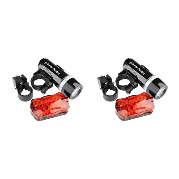 Juego de luces delanteras y traseras Soidarity para bicicleta Negro+Rojo