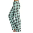 thumbnail image 2 of DENGDENG Women Plaid Pajama Pant Christmas Winter Flannel Fuzzy Pajamas Pants Cute Fleece Lounge Pants Soft Elastic Waist Holiday Fall Pjs Bottoms Cyan XXL, 2 of 4