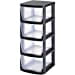 thumbnail image 3 of Juggernaut Storage 4 Drawer Storage Tower, Black Frame with Clear Drawers, RDT4, 3 of 15