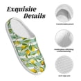 thumbnail image 5 of Daiia Lemon Print Women’s Fuzzy Slippers Memory Foam Lightweight House Shoes Cozy Loafer Flannel House Shoes-40/41, 5 of 7