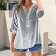 thumbnail image 2 of Chemise Décontractée Rétro à Manches Longues avec Col, Blouse Coupe Ample, Haut Uni pour Usage Quotidien, 2 of 4