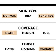 COVERGIRL Advanced Radiance Age-Defying Liquid Foundation, 105 Ivory, 1.0 fl oz, Anti-Aging