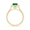thumbnail image 2 of ANGARA Lab Grown Cushion Rectangular Emerald Halo Engagement Ring for Women in 14K Yellow Gold (Size-9x7mm) | May Birthstone, Birthday, Anniversary, Jewelry Gift for Women | Lab-Grown Emerald Ring, 2 of 8