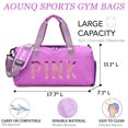 thumbnail image 2 of AOUNQ Gym Bag Sports Travel Duffel Bags for Women Weekender Overnight Tote Carry on Bag with Shoes Compartment Purple, 2 of 6