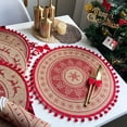thumbnail image 4 of Wzzjkit Napperons de Noël Ronds Tissés Flocon de Neige Renne Napperons Rouges Antidérapants pour Tables de Cuisine de Vacances, 4 of 6