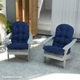 thumbnail image 6 of Outsunny Adirondack Chair Cushions Set of 2, Tufted High Back Patio Chair Cushions with Ties, Non-Slip Cushions for Adirondack Chairs, Navy Blue, 6 of 9