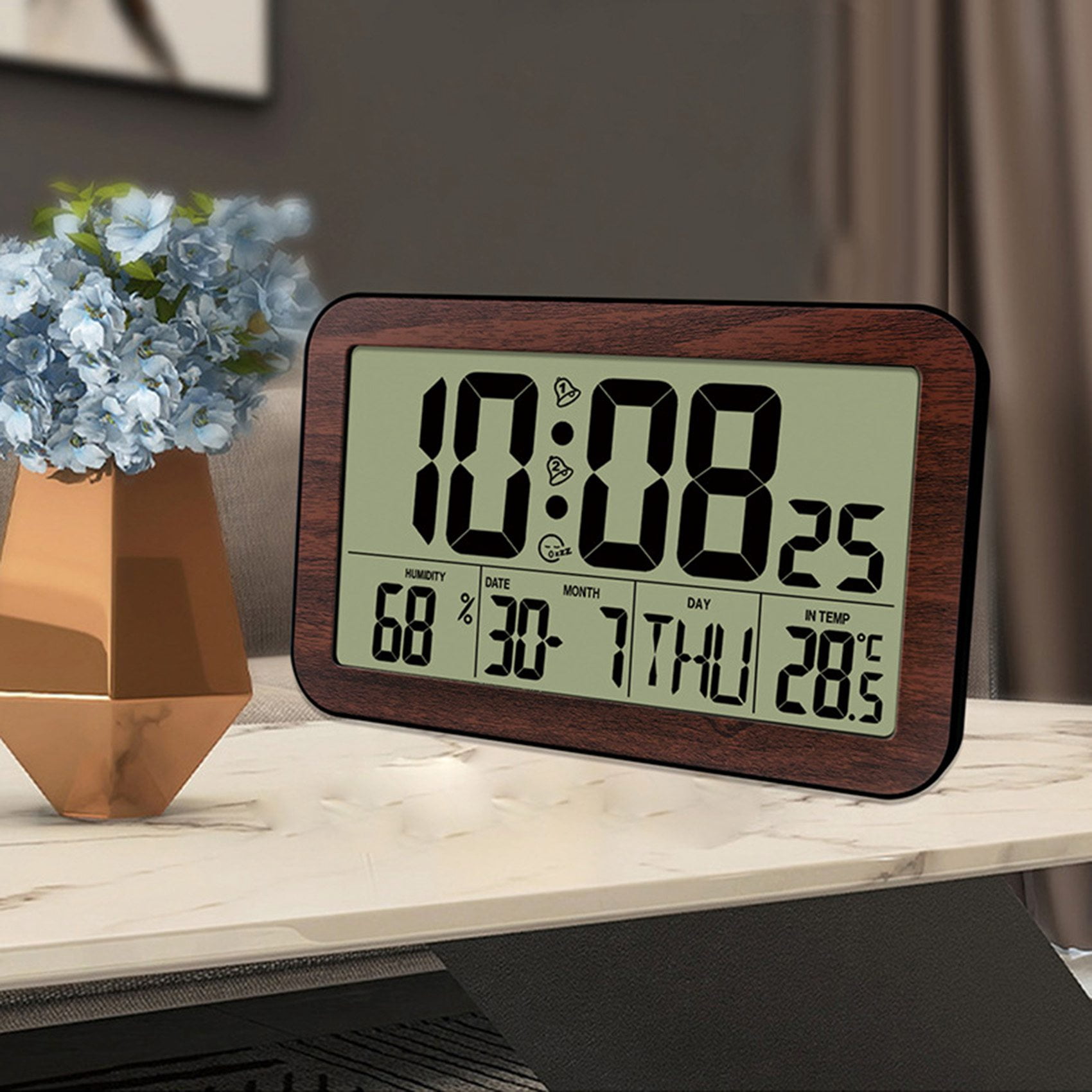 Large Screen Digital Wall Clock Home Electronic Student Alarm Display Desk B
