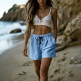 thumbnail image 5 of Admvng Women's Summer Casual Cotton Linen Plus Size Drawstring Shorts Elastic Waist Loose Shorts with Pockets, 5 of 9