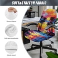 thumbnail image 3 of FKELYI Office Chair Slipcover Swivel Armchair Cover with 2 Pcs Armrest Covers Beach Palm Tree Oil Painting Print Washable Anti-Dust Computer Chair Protector, Large, 3 of 6