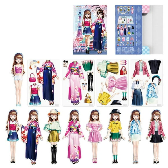 Nouvelles Poupées en Papier Magnétiques pour Filles Jouet de Simulation Jeu de Voyage A1Q3