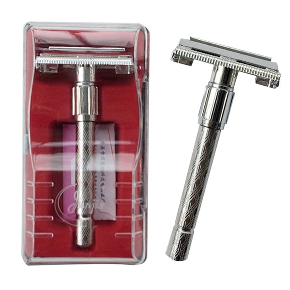 Soumake Razor with Long Handle Manual Double Edge Men Facial Razor for Daily