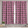thumbnail image 2 of Ambesonne Garden Art Valance & Curtain, Roses and Gerbera, 55"x30", Pink Pale Green, 2 of 6