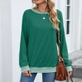 thumbnail image 5 of Odbmxy Long Sleeve Plus Size Shirts for Women Fall Plus Size Tops for Women Loose Sports Ribbed Leisure Solid Workout Tops,Green L, 5 of 8