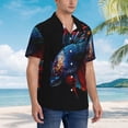 thumbnail image 3 of Sikiie Colorful Betta Fish Print Men's Hawaiian Shirt, Summer Beach Button Pocket Short Sleeve T-Shirt,X-Large, 3 of 7