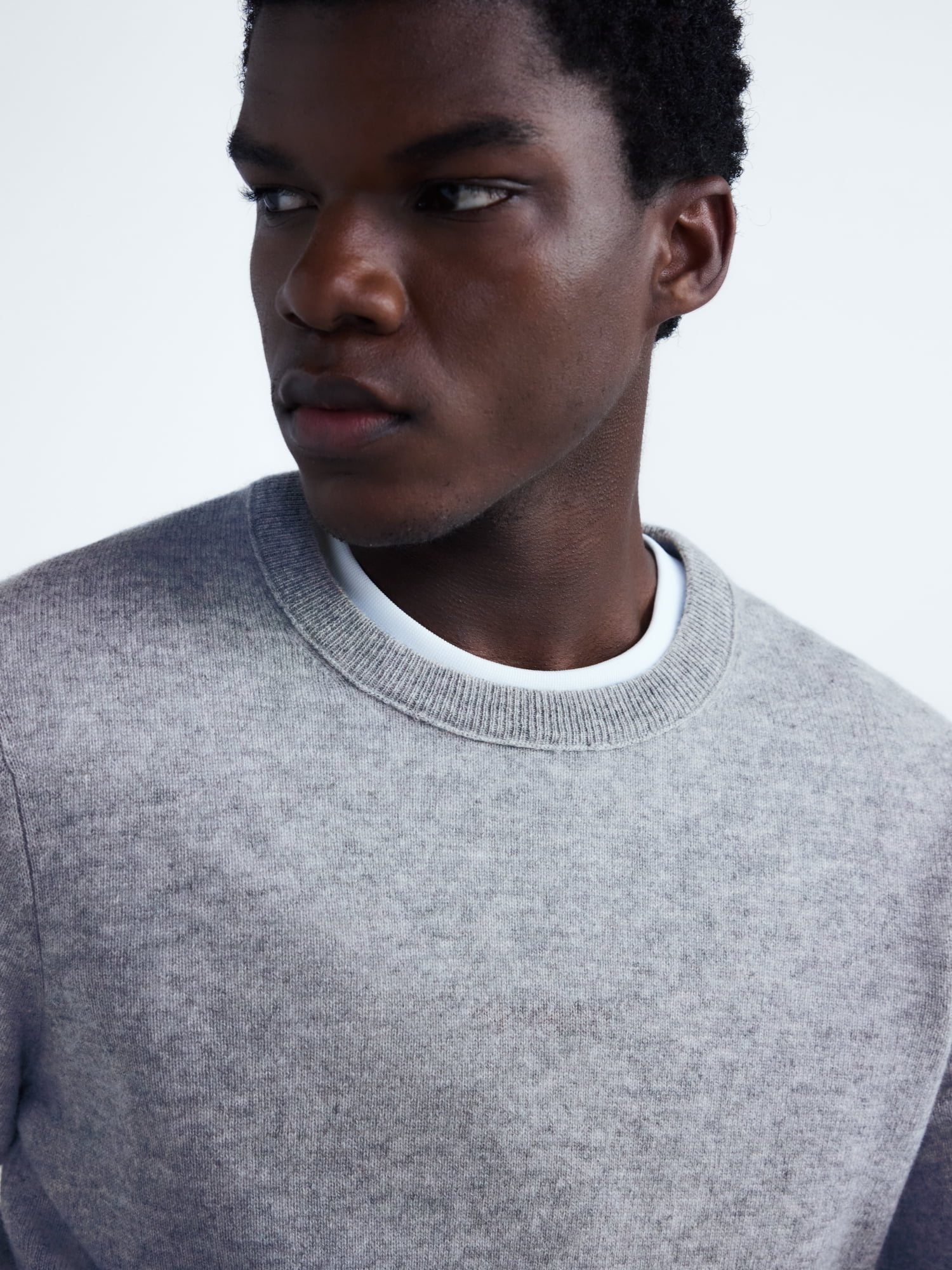 Free Assembly Men’s Cashmere Crewneck Sweater with Long Sleeves, Midweight, Sizes XS-2XL