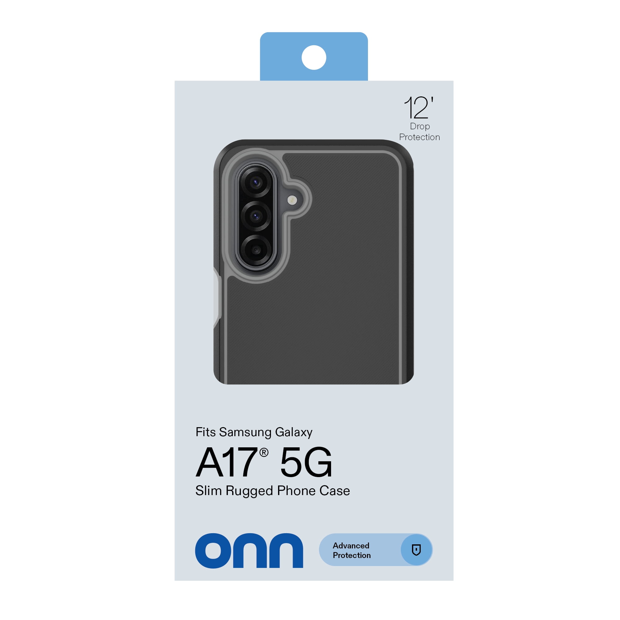 onn Slim Rugged Phone Case for Samsung Galaxy A17 5G - Black/Gray