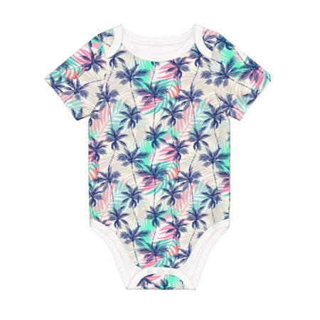 

Matuu Palm Leaves for Baby Short-Sleeve Bodysuit Soft Cotton Comfortable and Breathable Perfect for Newborns and Infants