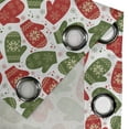 thumbnail image 4 of Ambesonne Christmas Grommet Curtain, Winter Mitten Nordic, 50" x 120", Green Red and White, 4 of 6